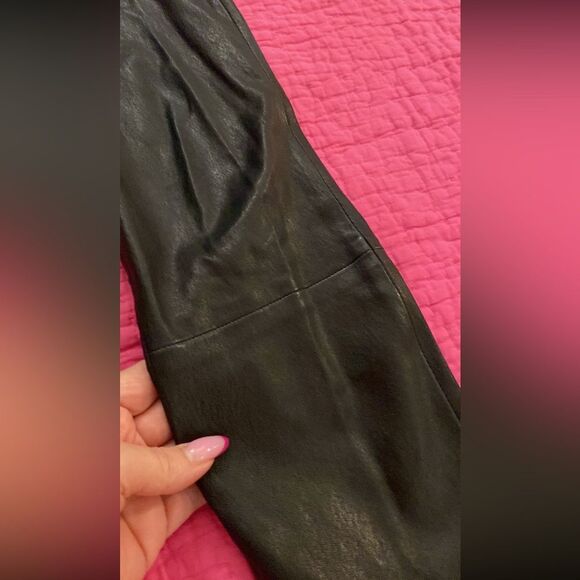 Theory Black  lamb Leather Leggings, US0 - Picture 7 of 13